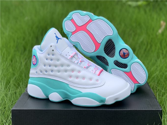 2020 Air Jordan 13 GS Aurora Green For Girls 439358-100