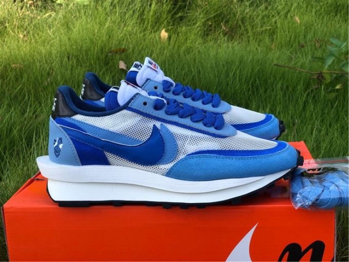 2021 Nike LVD Waffle Daybreak x Sacai White Lake Blue Sale BV2552-401