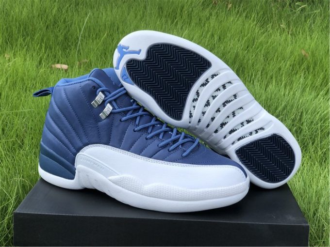 Air Jordan 12 Indigo Stone Blue Mens Basketball Shoes For Sale 130690-404