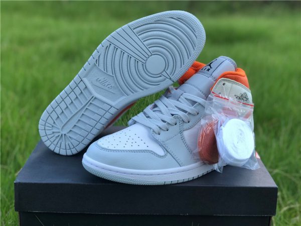 Nike Air Jordan 1 Mid SE Starfish White Orange Shoes CW7591-100