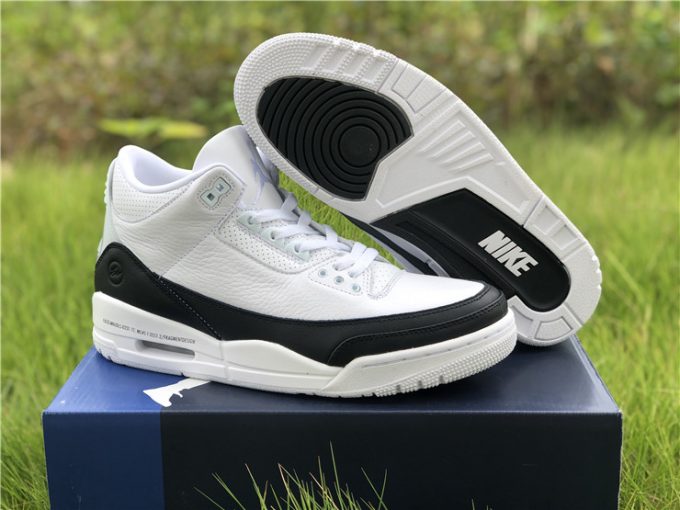 2020 Fragment x Air Jordan 3 White/Black On Sale DA3595-100