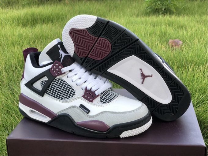 2020 Latest Air Jordan 4 PSG White/Neutral Grey-Black-Bordeaux CZ5624-100