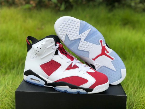 Air Jordan 6 Carmine White Black Sneakers 384664-160