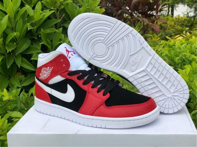 2021 Air Jordan 1 Mid Chicago Flip Gym Red Black To Buy BQ6472-601