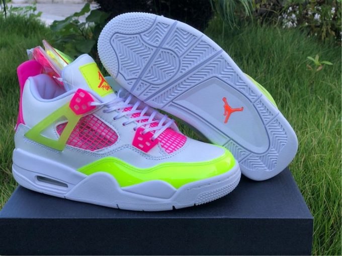 Newest Air Jordan 4 Retro Lemon Venom Pink Girls Shoes CV7808-100