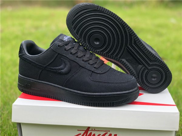 Stussy x Nike Air Force 1 Low Black Mens Sale CZ9084-001