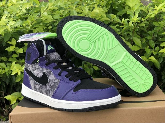 2021 Air Jordan 1 Zoom Comfort Bayou Boys Black Purple For Sale DC2133-500