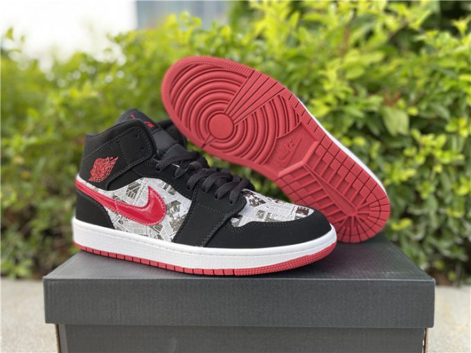 Air Jordan 1 Mid Newspaper Air Times Shoes In Stock 852542-061