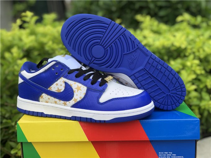 Supreme x Nike SB Dunk Low Blue Stars For Sale DH3228-100