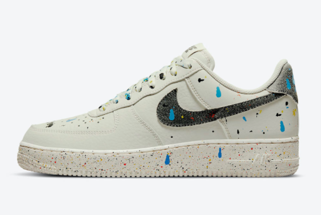 2021 Latest Nike Air Force 1 Low Paint Splatter Light Bone Black-Sail CZ0339-001