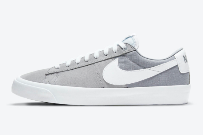 2021 New Nike SB Blazer Low GT Wolf Grey Sneaker DC7695-001