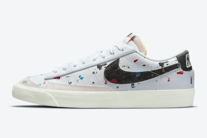 2021 Nike Blazers Low 77 Paint Splatter Sneakers DJ1517-100