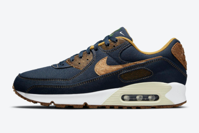 2021 Nike Air Max 90 Denim Cork Obsidian White Outlet Online DD0384-100