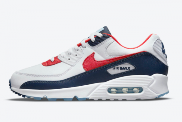 2021 Nike Air Max 90 USA Denim For Running DJ5170-100