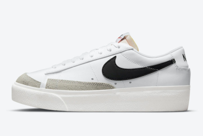 2021 Nike Blazer Low Platform White Black For Women DJ0292-101