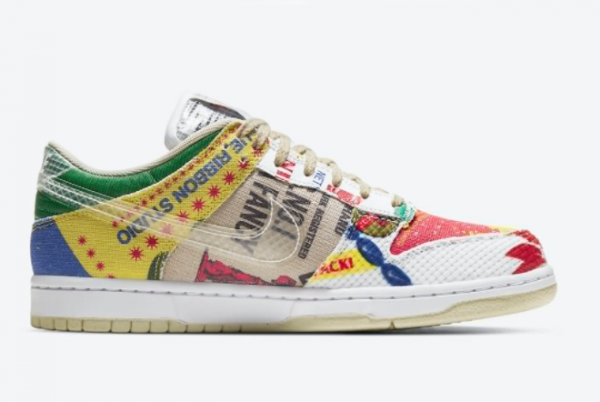 2021 Nike Dunk Low City Market Multi-Color Sneakers For Sale DA6125-900-1