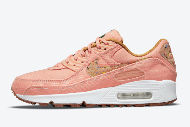 Ladies Nike Air Max 90 Cork Pink White For Sale DD0384-800