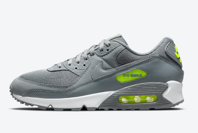 Nike Air Max 90 Grey Neon Men Sneakers DJ6881-002