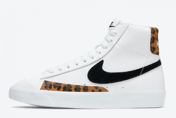 Women's Nike Blazer Mid Leopard White Trainers Shoes DJ4603-100