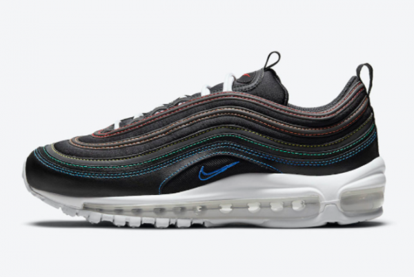 2021 Latest Nike Air Max 97 Black Multi Stitch Sneakers DJ5999-001