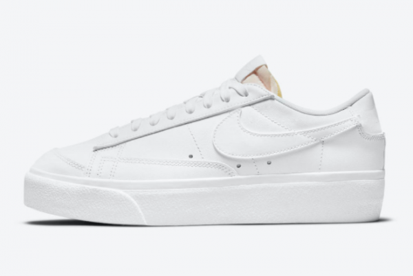 2021 Latest Nike Blazer Low Platform Triple White Shoes DJ0292-100