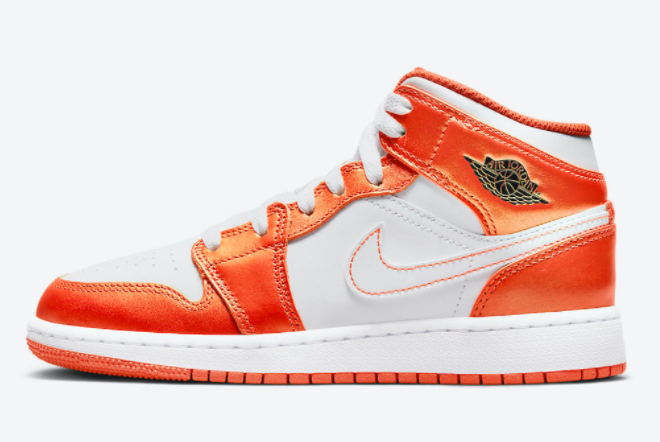 Buy Air Jordan 1 Mid GS White Orange New Release DM4228-800