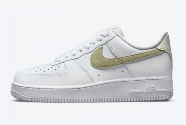 Cheap Nike Air Force 1 Low White Olive Pink Suede Swooshes DM2876-100