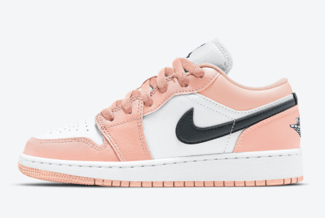 Girls Air Jordan 1 Low Light Arctic Pink New Sale 553560-800