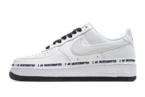 Men and Women Nike Air Force 1 White Midnight Navy 352267-801