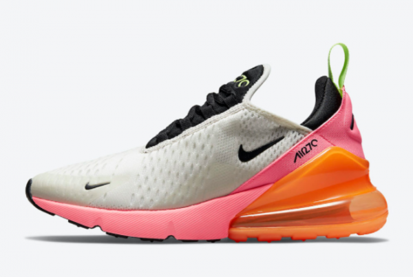 Men and Women's Nike Air Max 270 Sail/Black/Pink/Volt/Orange DJ5997-100