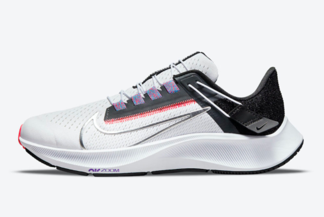 Nike Air Zoom Pegasus 38 FlyEase White/Black-Flash Crimson-Metallic Silver DA6698-101