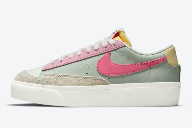 Womens Nike Blazer Low Platform Seafoam Cheap Sale DM9464-001