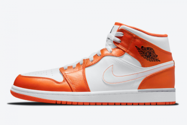 2021 Air Jordan 1 Mid White Orange Discount Sale DM3531-800