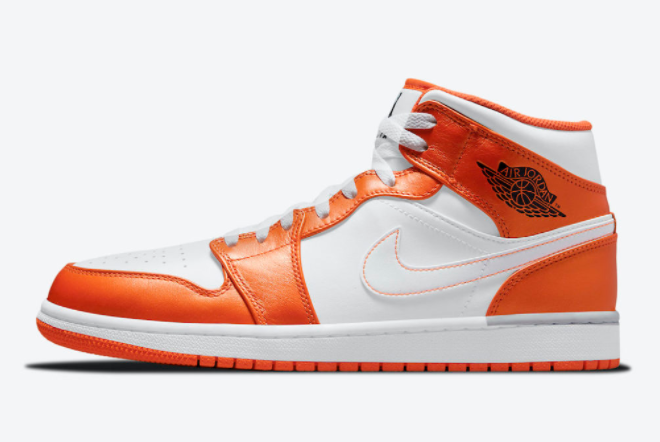 2021 Air Jordan 1 Mid White Orange Discount Sale DM3531-800