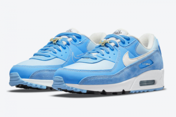 2021 Nike Air Max 90 First Use University Blue On Sale DA8709-400-4