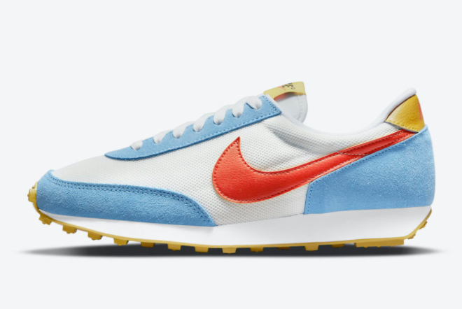 2021 Nike Daybreak White Light Blue-Orange Casual Shoes DM8330-400