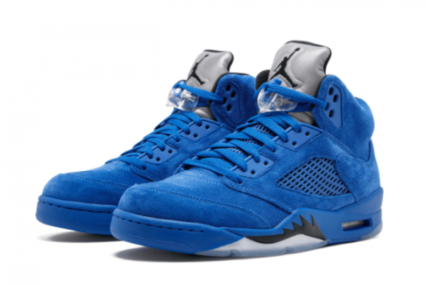 Air Jordan 5 Blue Suede Shoes 136027-401