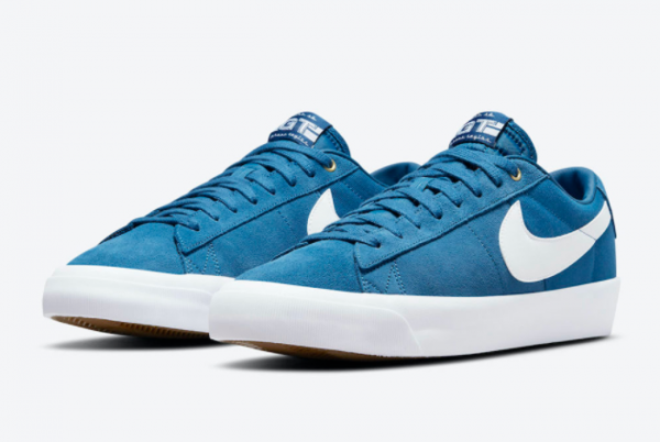 Mens Shoes Nike SB Blazer Low GT in Blue White DC7695-401-2