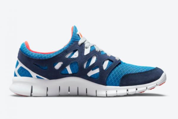 2021 Cheap Price Nike Free Run 2 Navy and Orange 537732-403-3