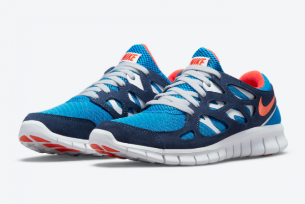 2021 Cheap Price Nike Free Run 2 Navy and Orange 537732-403-2