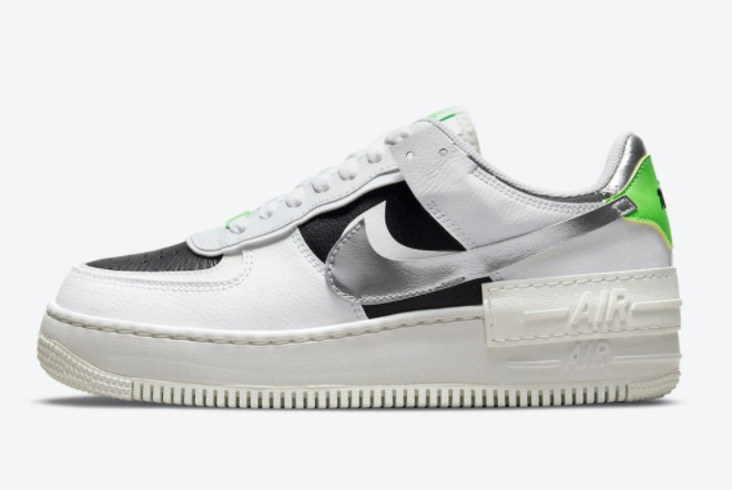 2021 Nike Air Force 1 Shadow Chrome Swoosh Trainers DN8006-100