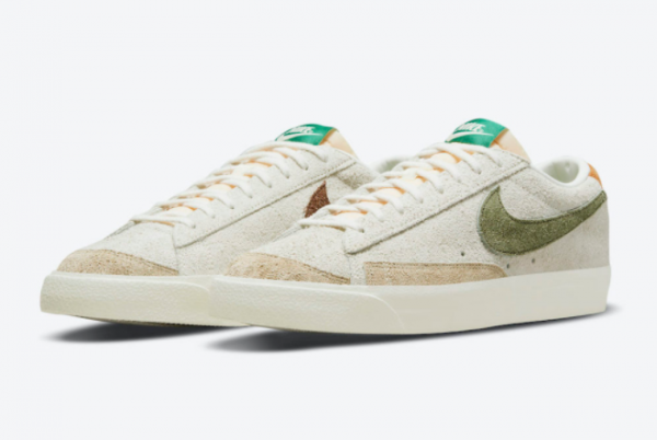 2021 Nike Blazer Low Hairy Suede Hot Sale DM7582-100-2