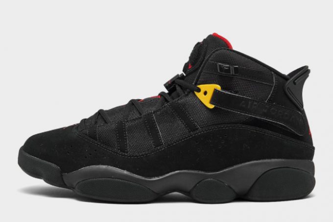 Jordan 6 Rings Last Shot Black University Red Outlet Sale 322992-065