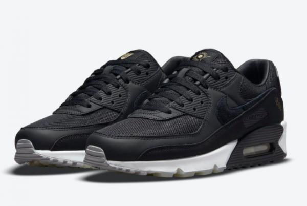 Latest Nike Air Max 90 AIK Fotboll Black White For Sale DJ4602-001-3