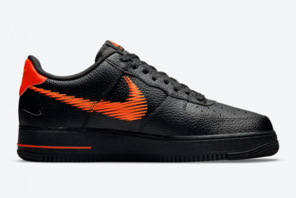 Nike Air Force 1 Zig Zag Black Orange Trainers Sale DN4928-001-3