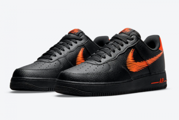 Nike Air Force 1 Zig Zag Black Orange Trainers Sale DN4928-001-2