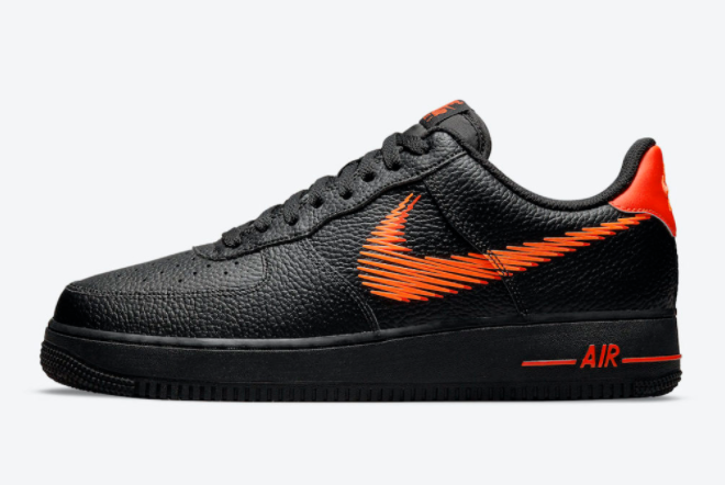 Nike Air Force 1 Zig Zag Black Orange Trainers Sale DN4928-001