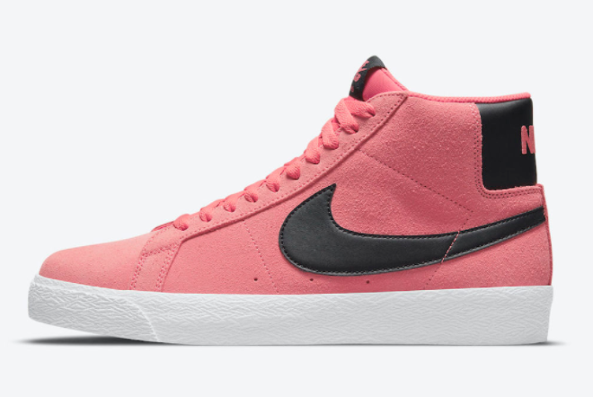 Womens Nike SB Blazer Mid Pink White Trainers 864349-601