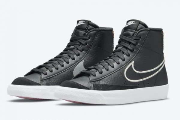 2021 New Nike Blazer Mid 77 GS Black White Online Store DJ0265-001-1