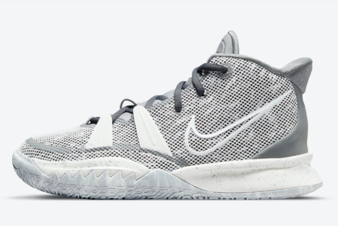 2022 New Nike Kyrie 7 GS Chip Light Smoke Grey White DB5624-011